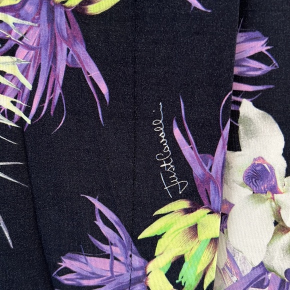 Just Cavalli Floral Print Long Sleeved Dress with Self Belt Sz M EUC - Picture 4 of 16